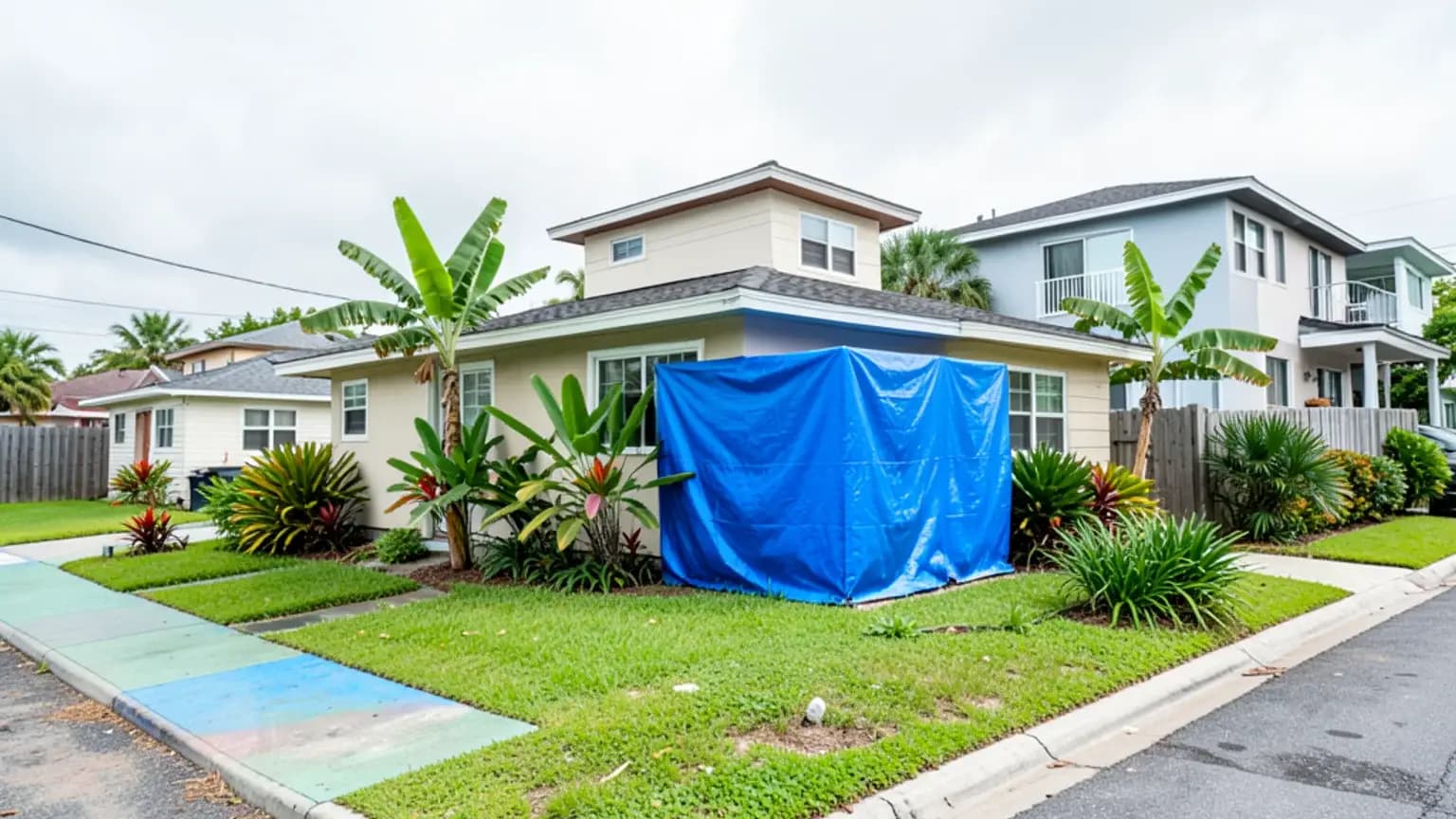 Tile Roof Damage claim scenario photograph