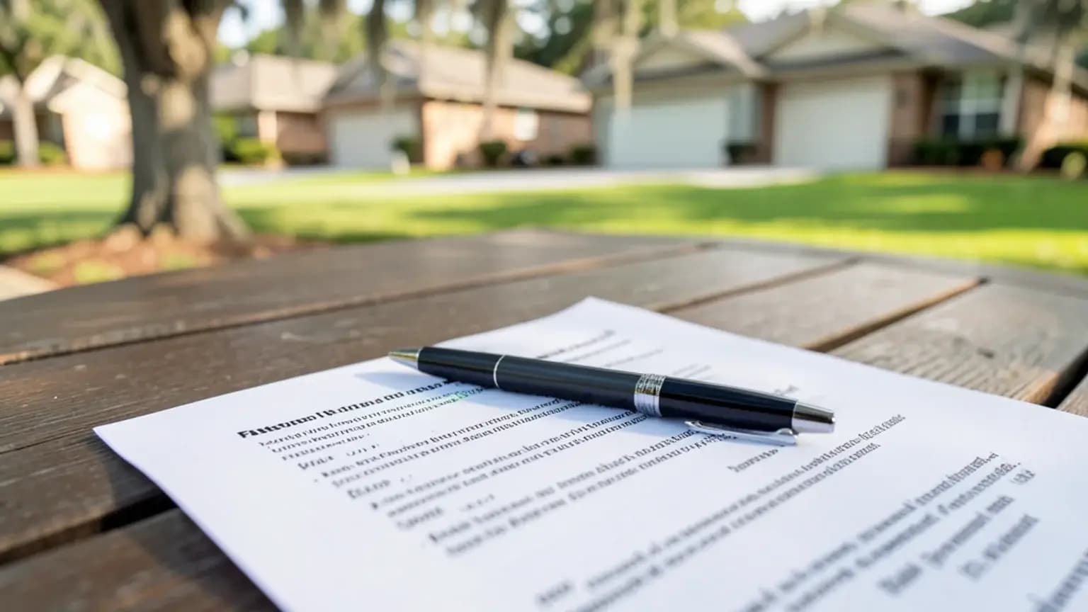 Insurance policy and paperwork on a Florida desk