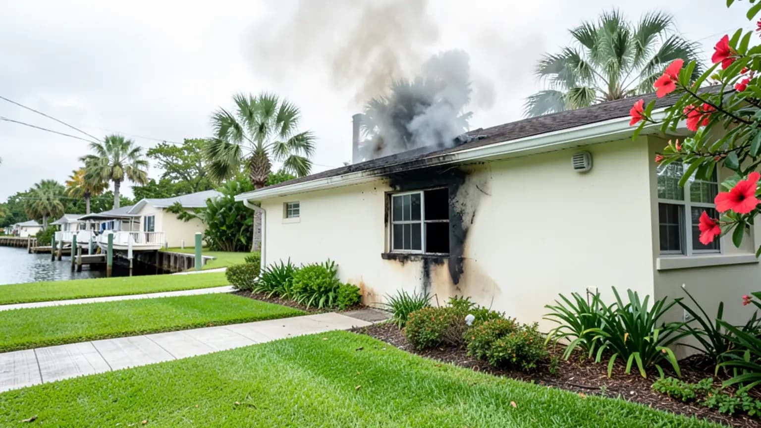 Electrical Fire claim scenario photograph