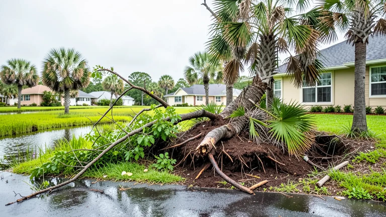 Tree on Vehicle in Driveway claim scenario